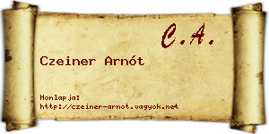Czeiner Arnót névjegykártya